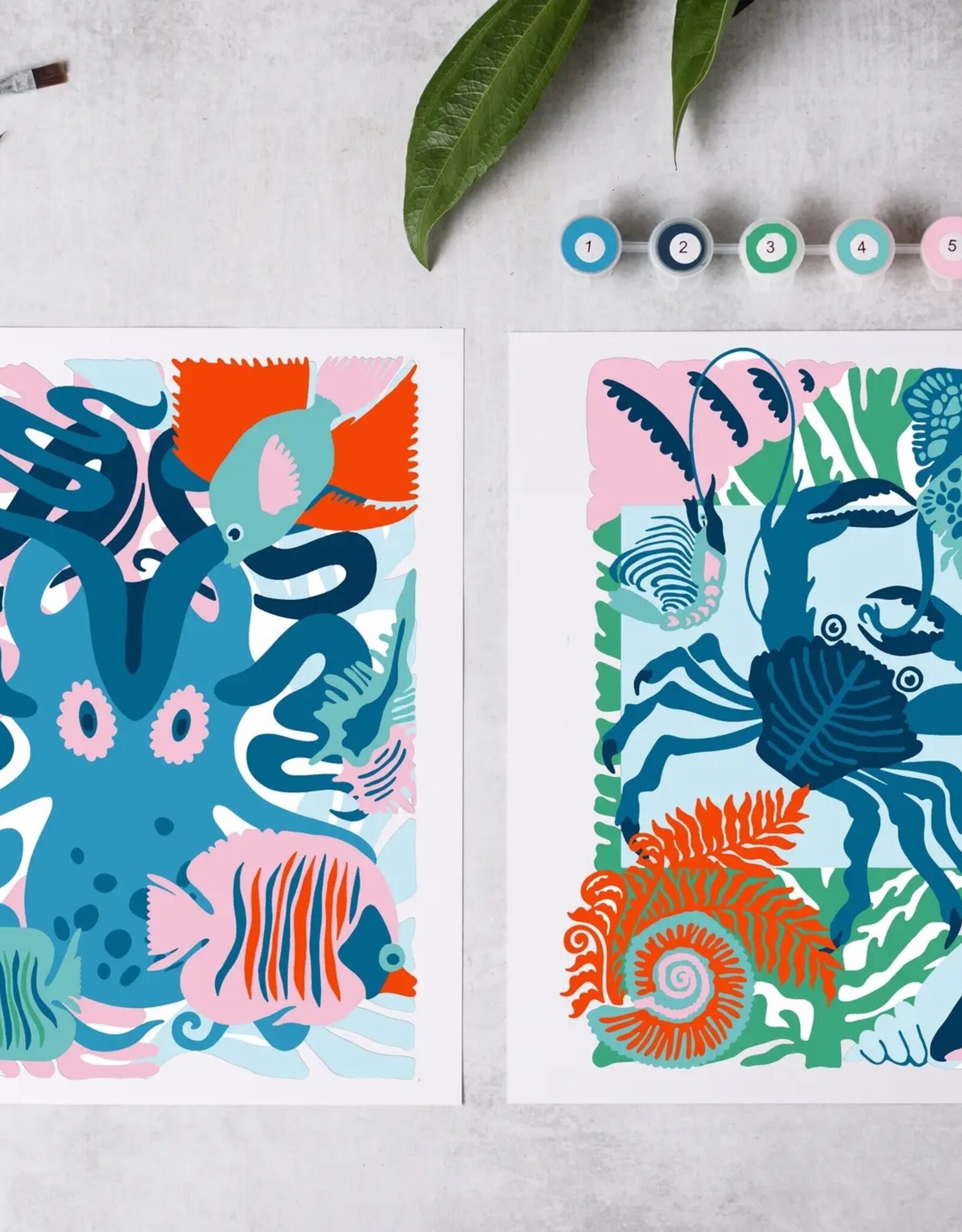 Crate & Paper Sea Creatures Paint-By-Numbers kit
