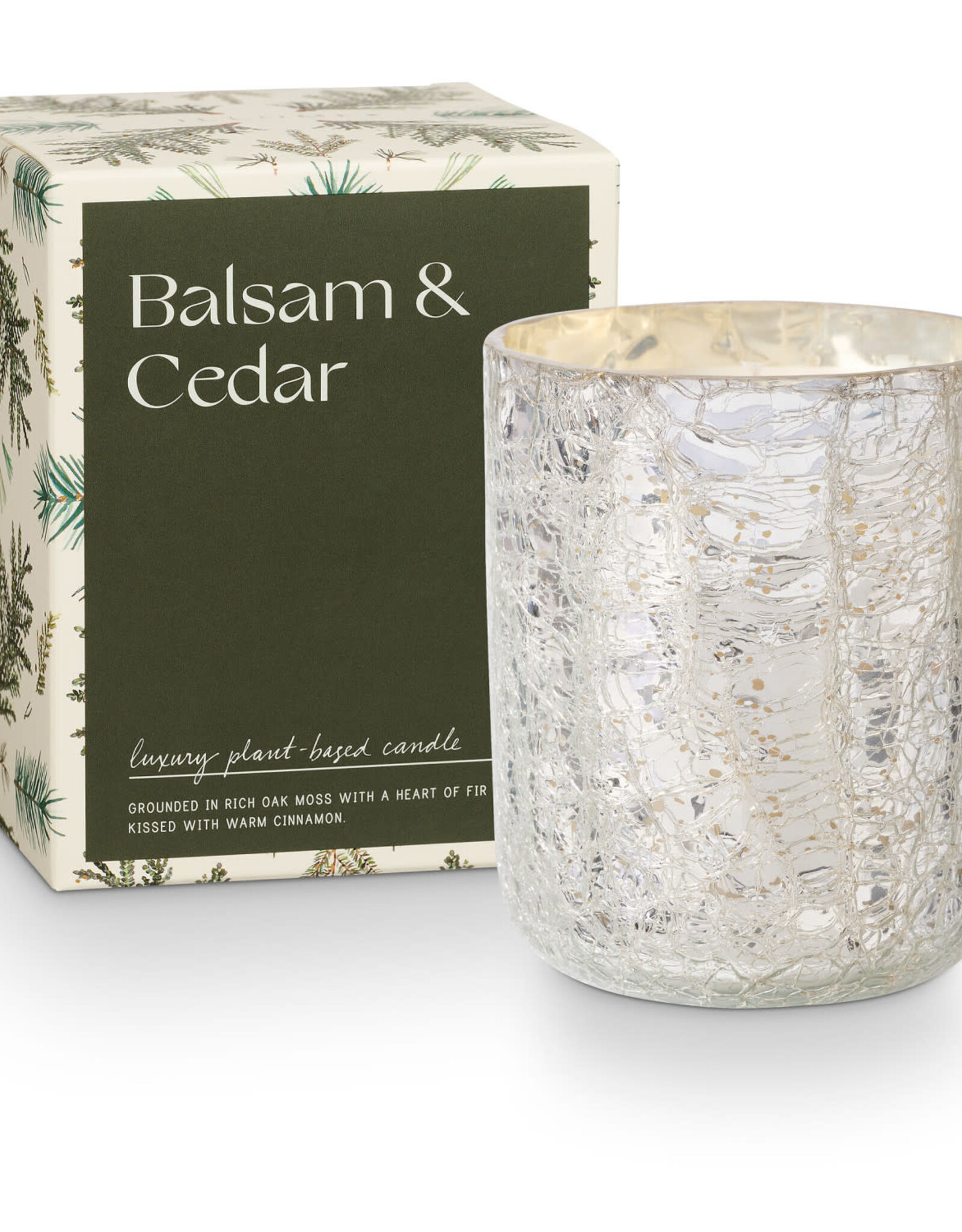 Illume Balsam & Cedar Crackle Small Glass Candle