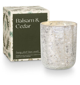 Illume Balsam & Cedar Crackle Small Glass Candle