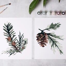Winter Greenery paint-by-number kit 
