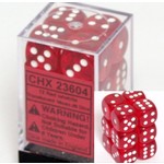Red Translucent 16mm D6 Block (12)