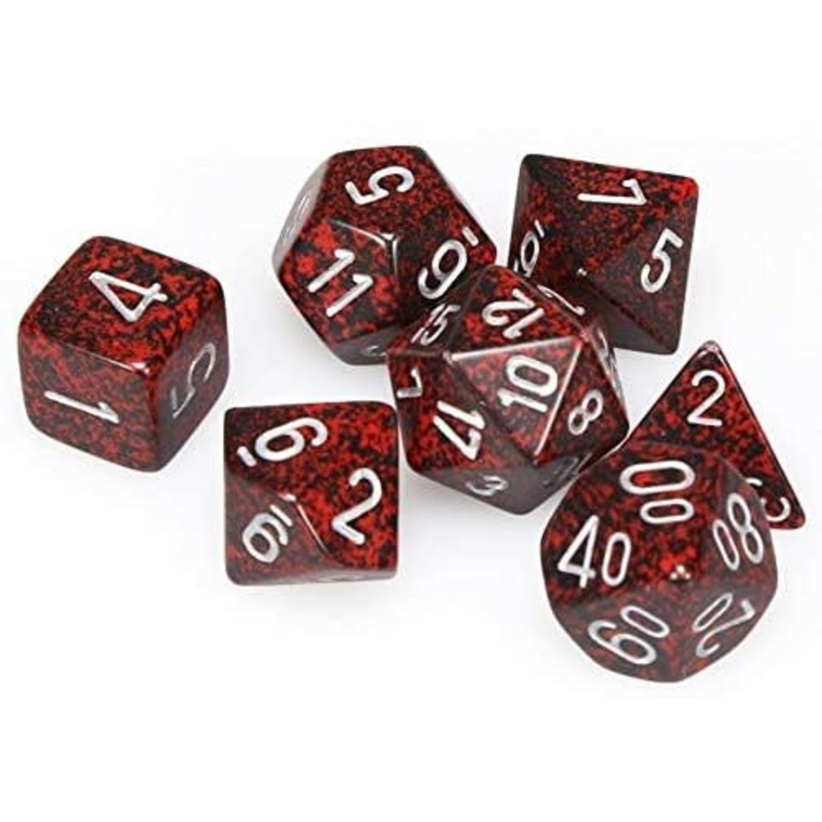 Silver Volcano Speckled Dice Set