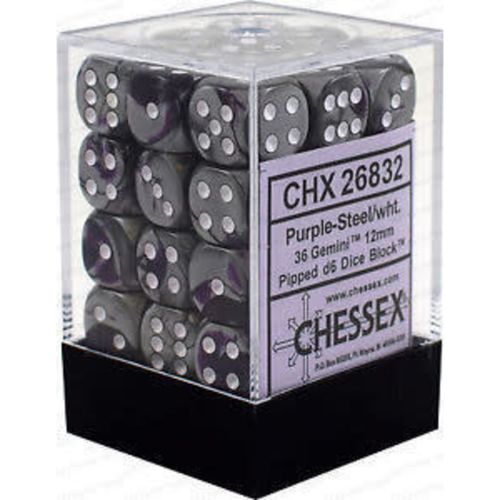 Purple Steel Gemini 12mm D6 Block (36)