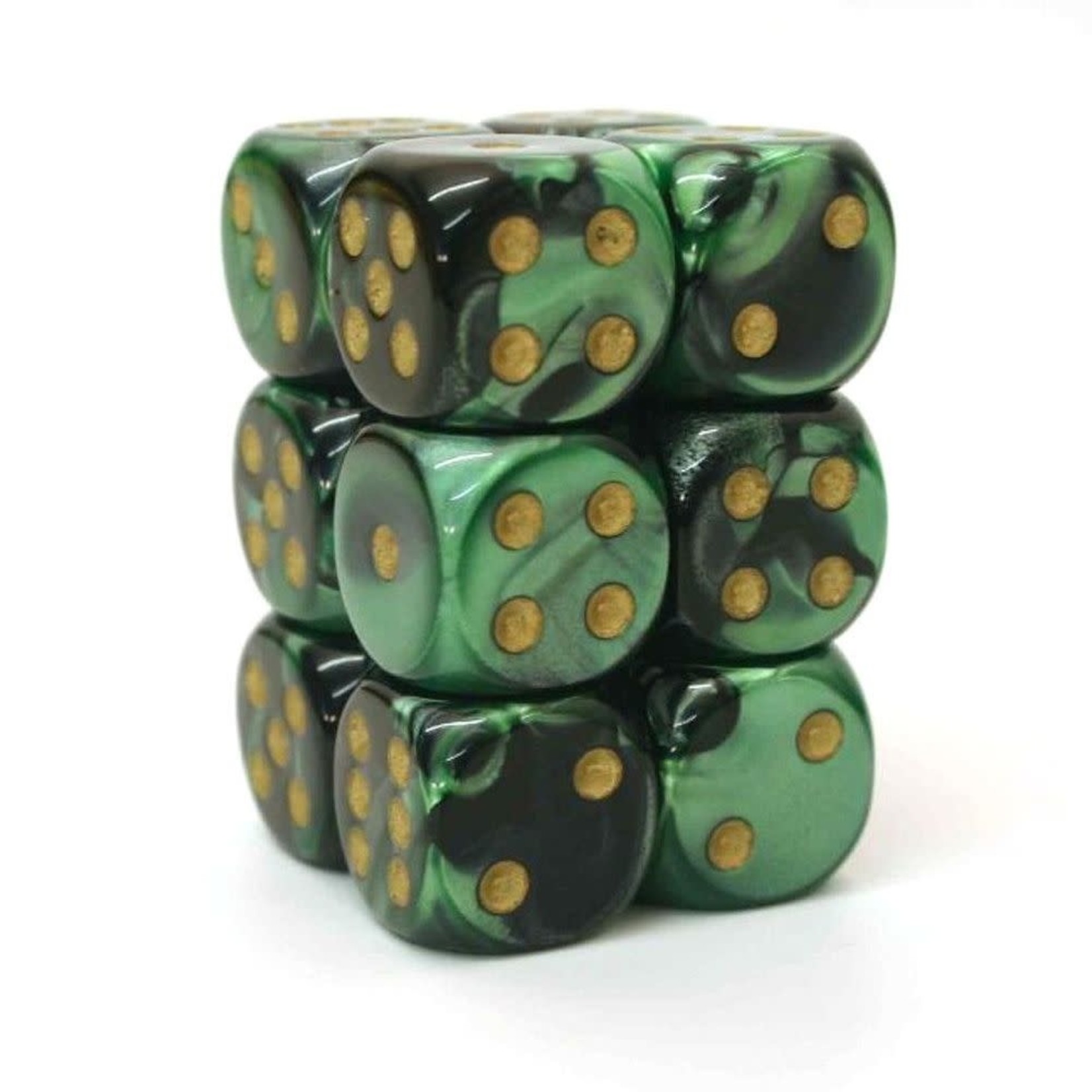 Black & Green Gold Gemini 16mm D6 Block (12)