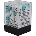 Teal White Gemini 12mm D6 Block (36)