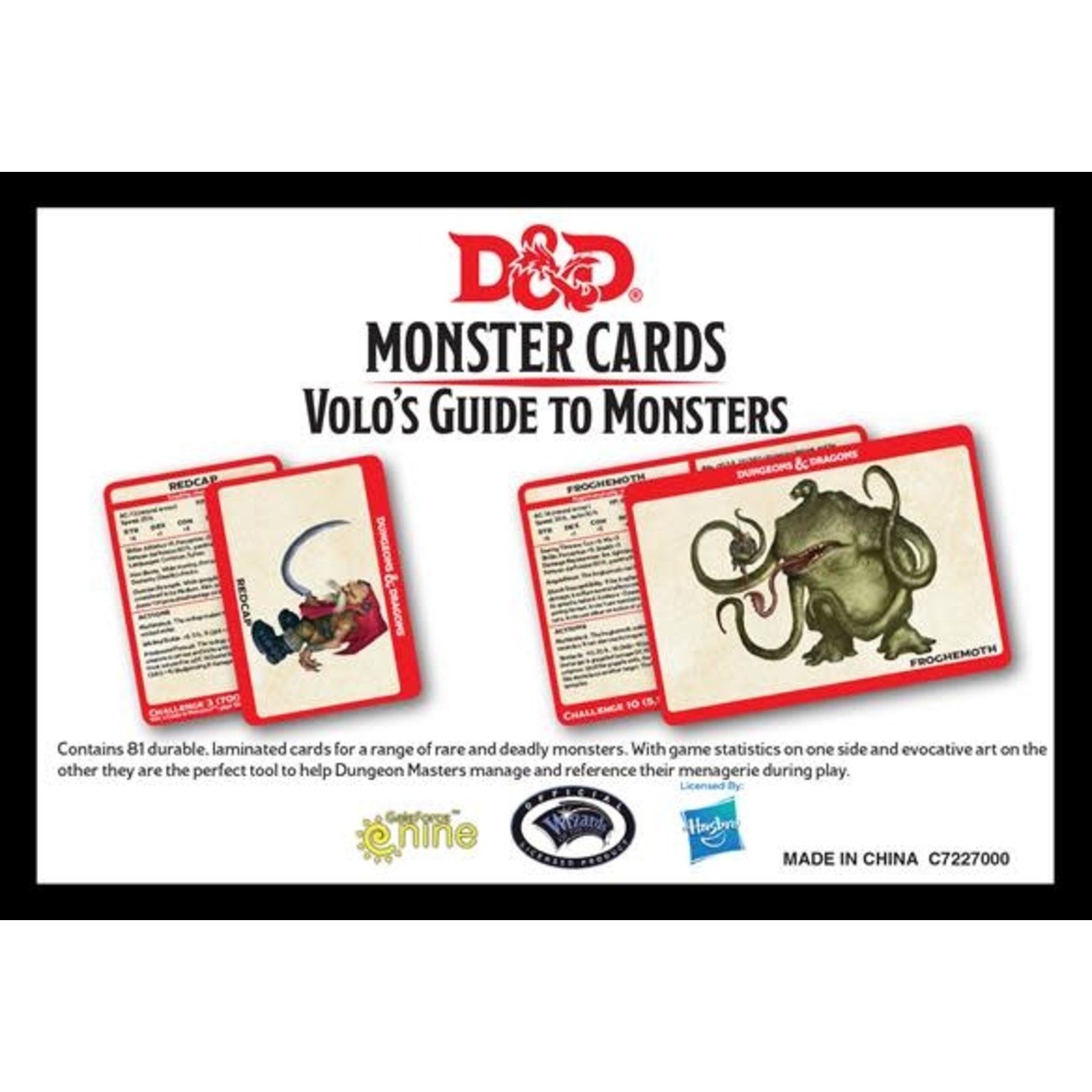 Gale Force Nine D&D Monster Cards Volo's Guide to Monsters