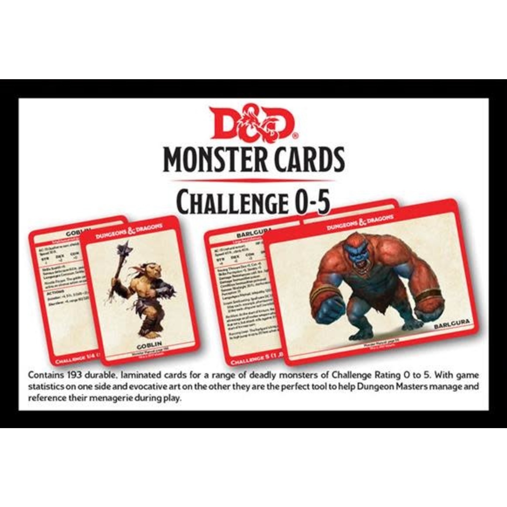 Gale Force Nine D&D Monster Cards Challenge 0-5
