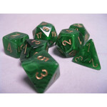 Green Gold Vortex Dice Set