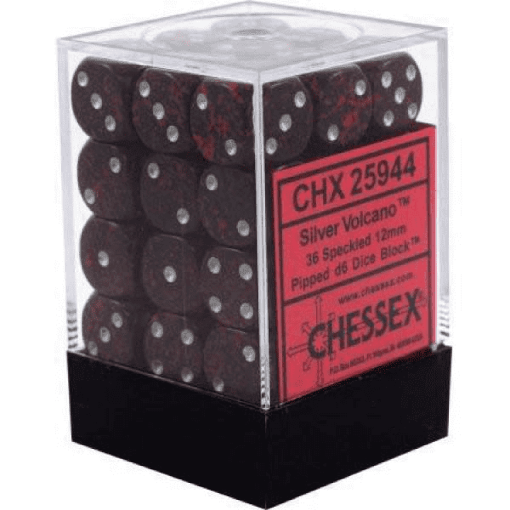 Silver Volcano Speckled 12mm D6 Block (36)