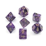 Purple Gold Vortex Dice Set