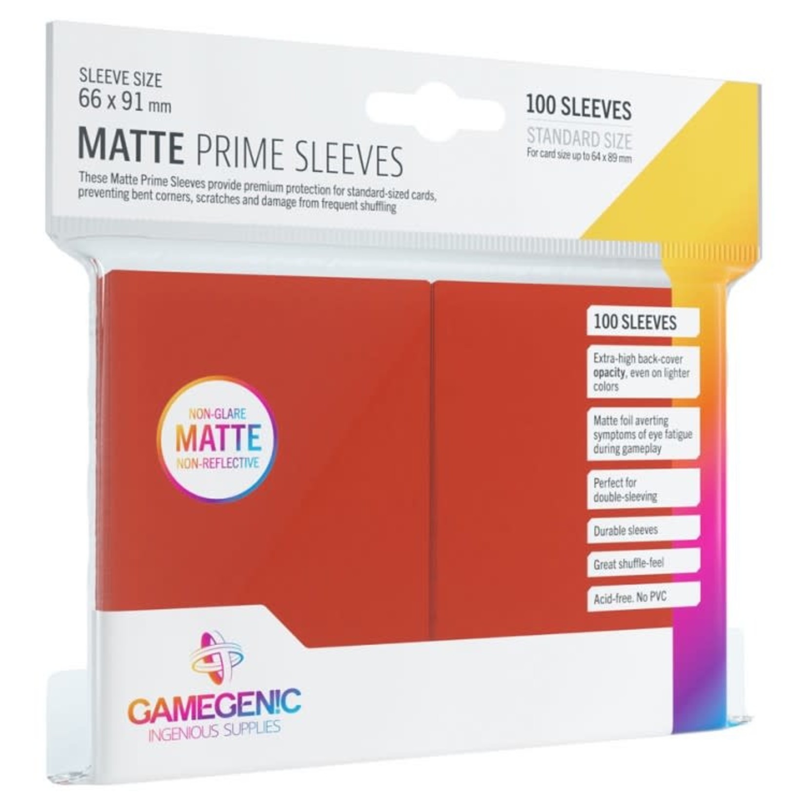 Gamegenic Matte Prime Sleeves Red