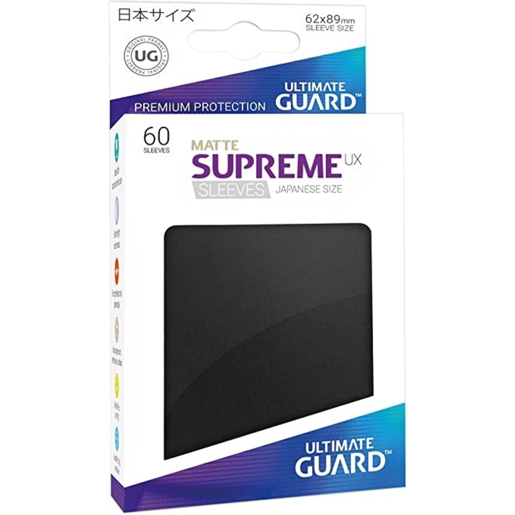 Ultimate Guard Supreme UX Matte Black Sleeves 60ct (Small)