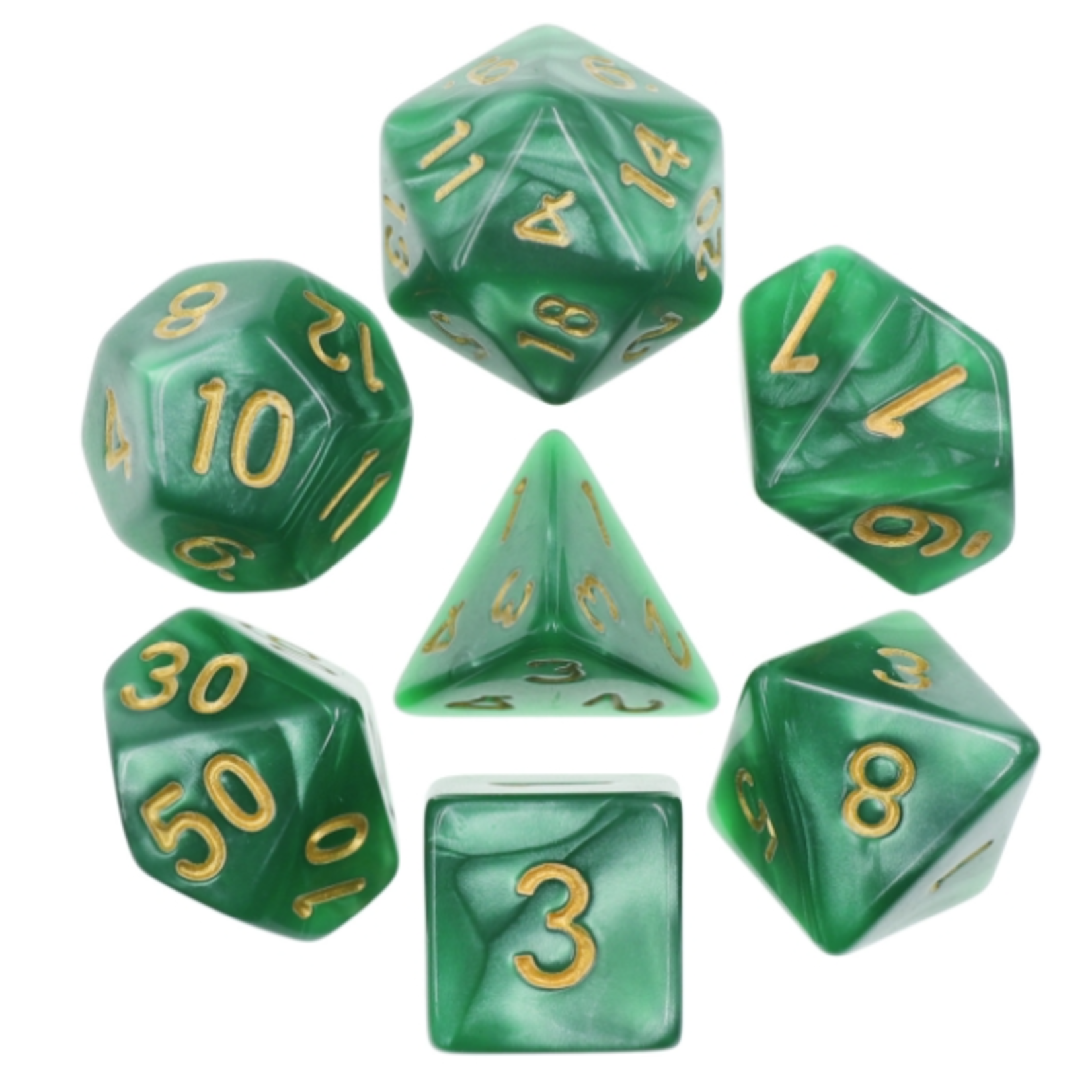Goblin Dice Green Pearl with Gold Dice Set