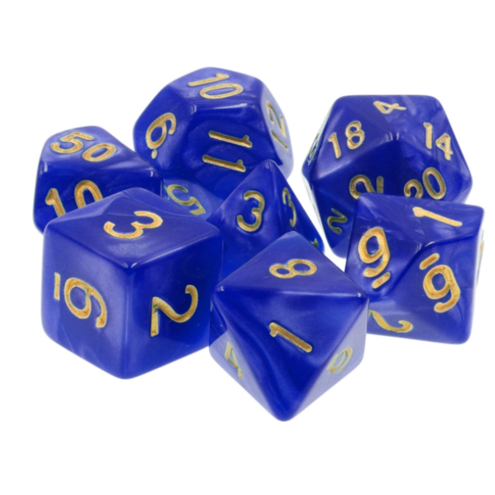 Goblin Dice Blue Pearl with Gold Dice Set