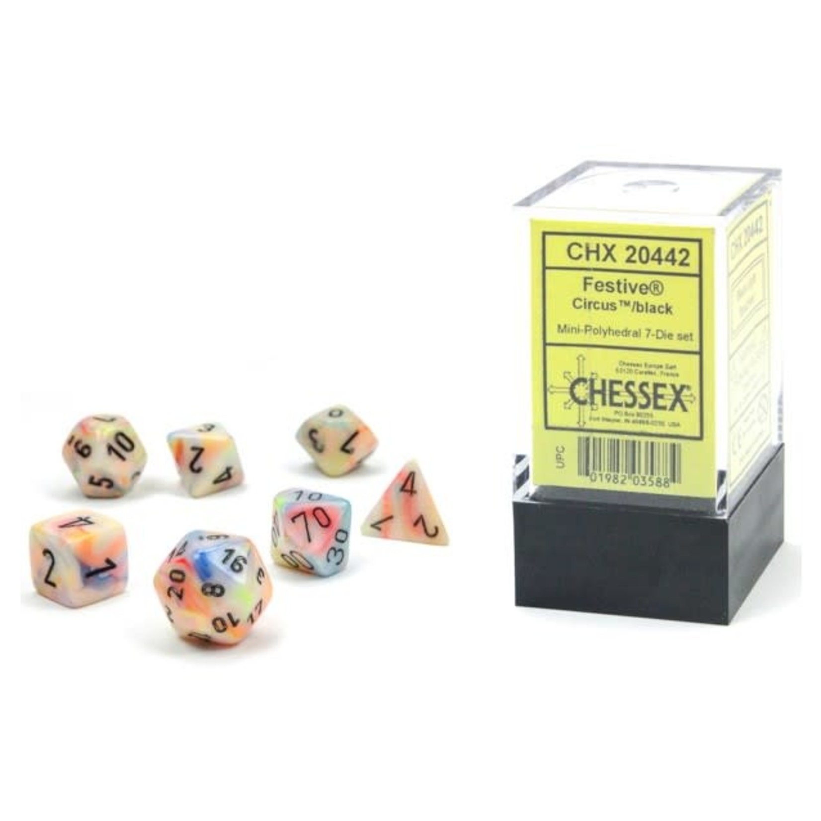 Circus Black Mini Festive Dice Set