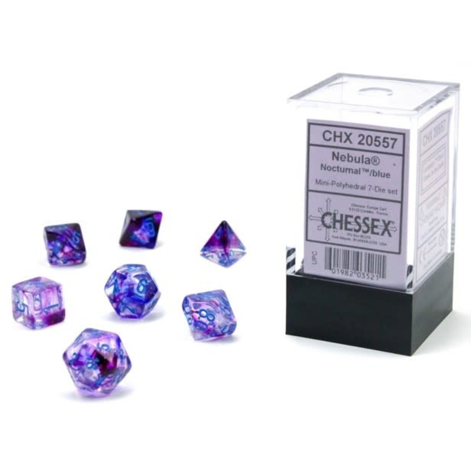 Nocturnal Blue Mini Nebula Dice Set