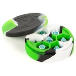 Green/Black/White Silicone Round Dice Case