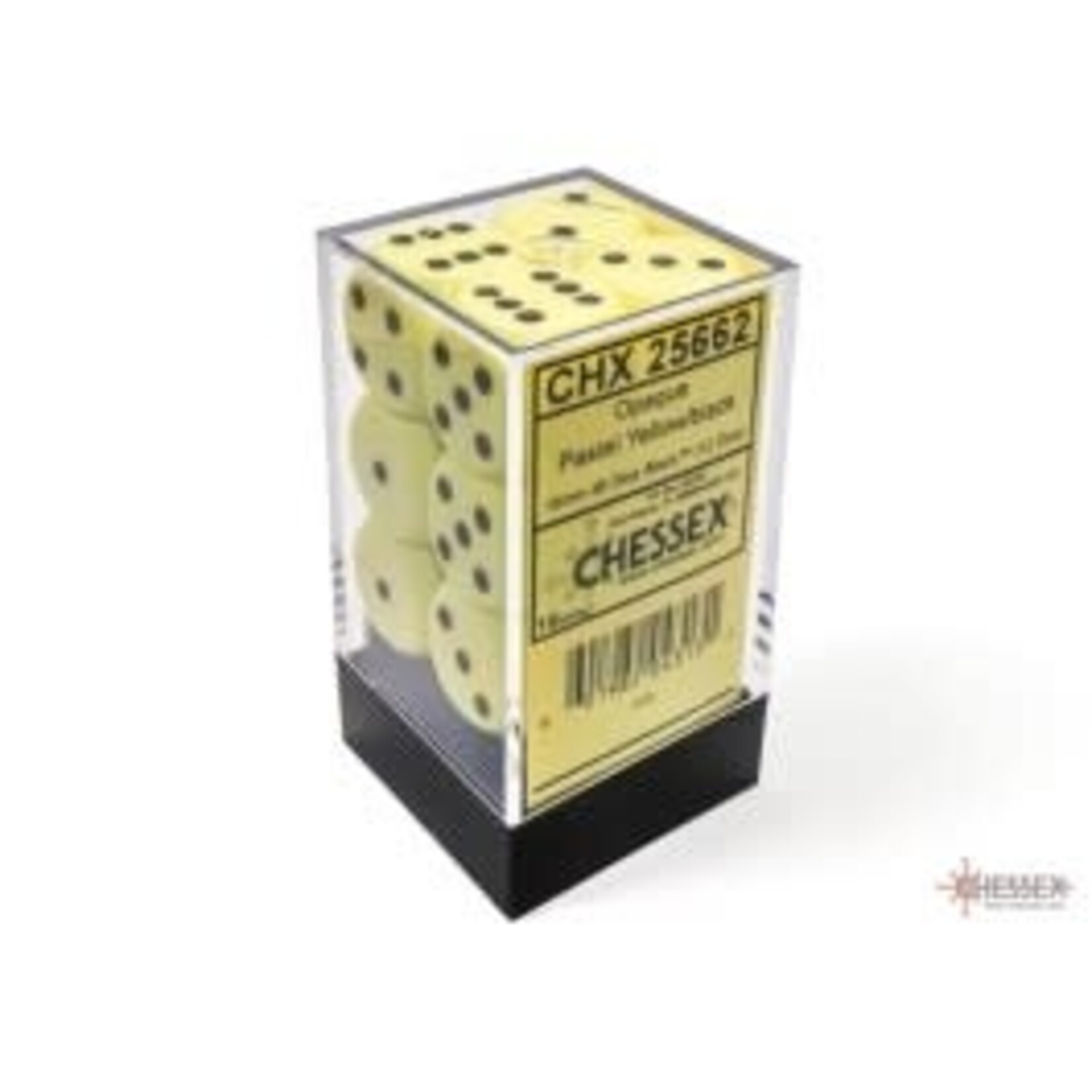 Pastel Yellow/Black 16mm D6 Block (12)