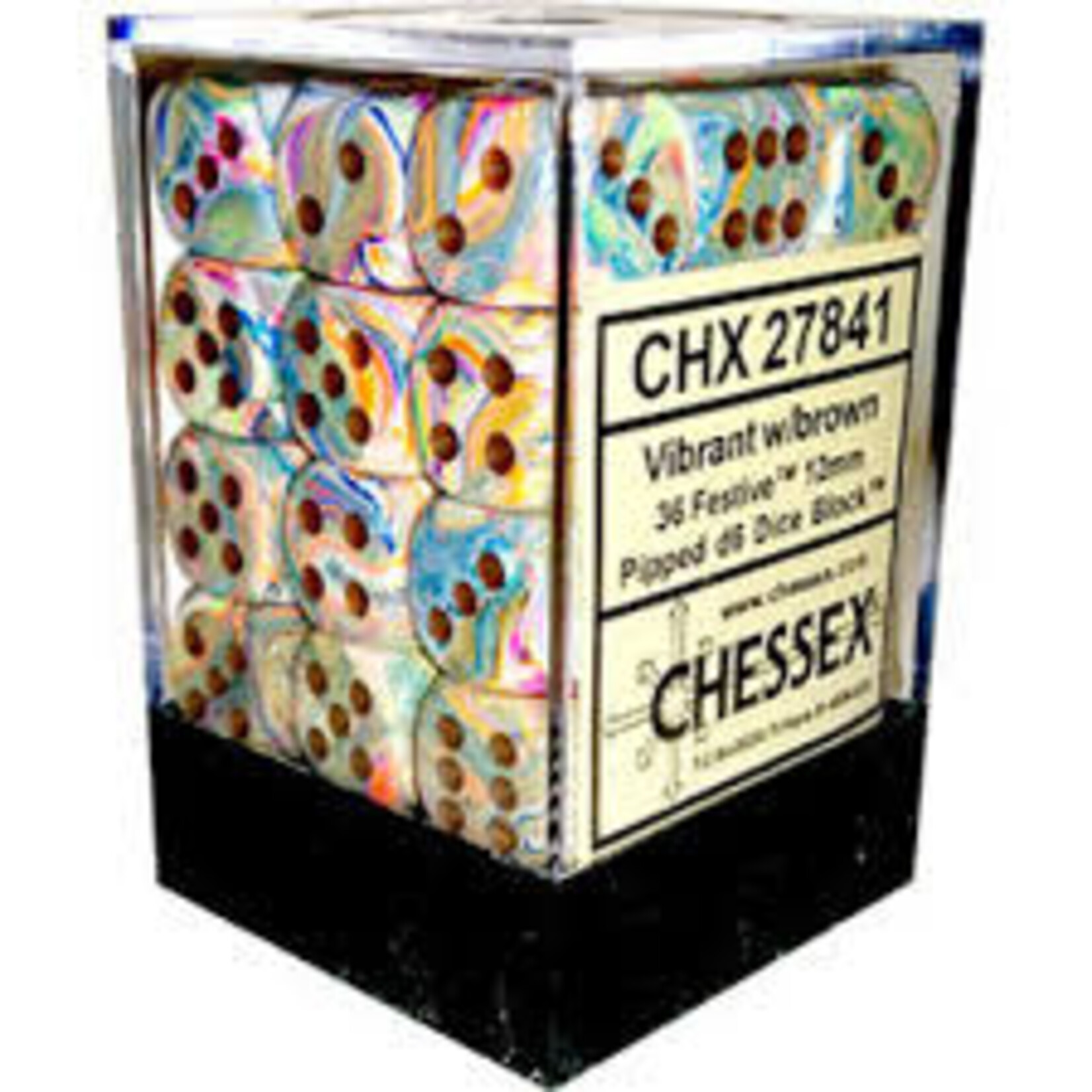 Festive Vibrant/ Brown 12mm D6 Block (36)
