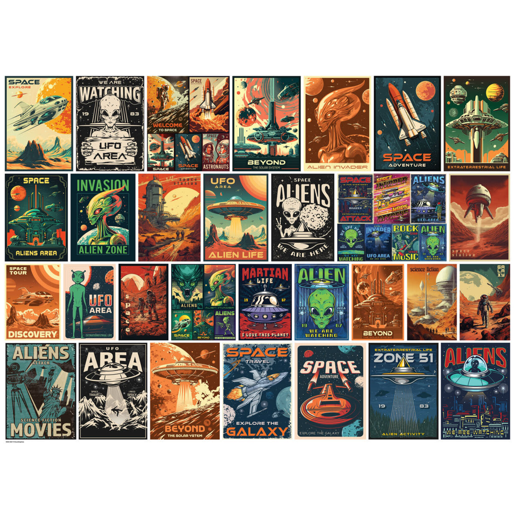 Eurographics Alien Invasion Vintage Posters