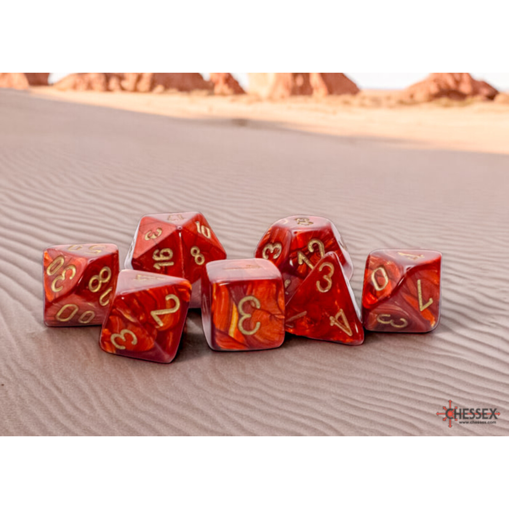 Mega-Hedral Scarab Scarlet Dice Set 20mm