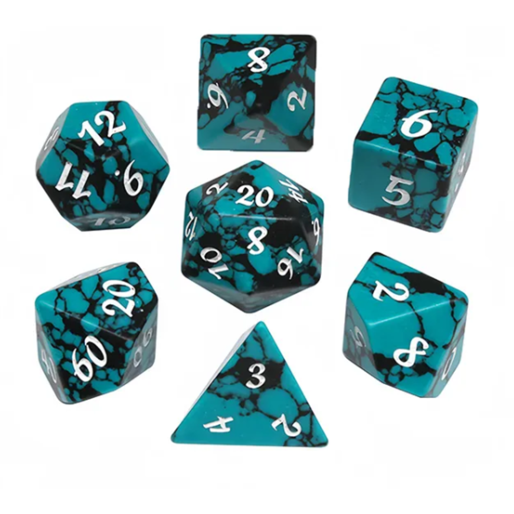 Goblin Dice Turquoise Gemstone Dice Set