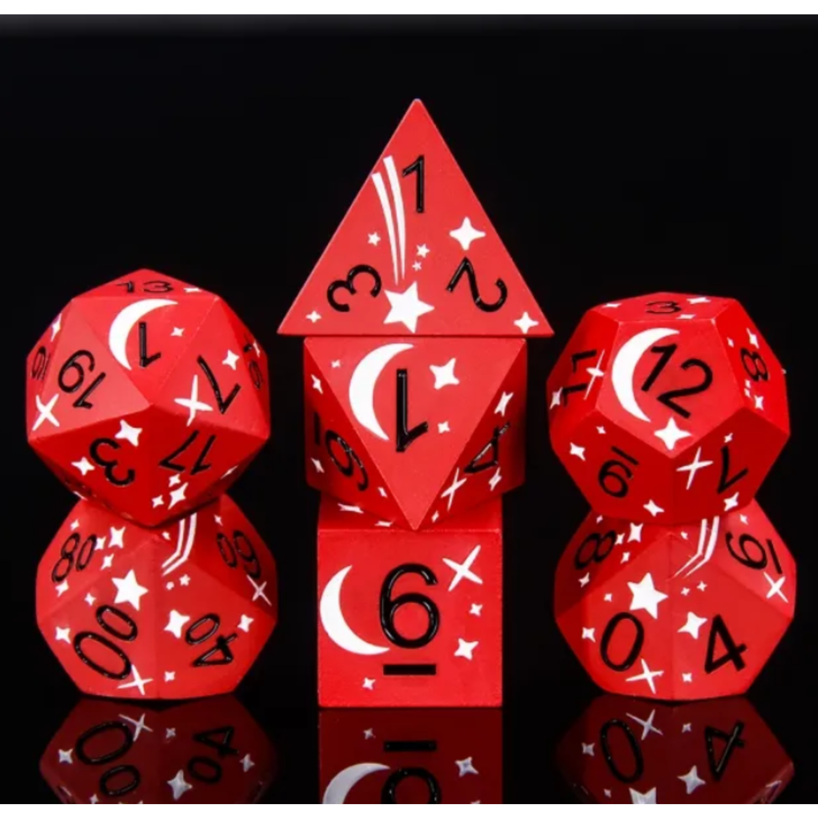 Goblin Dice Red Shooting Star Metal Dice Set
