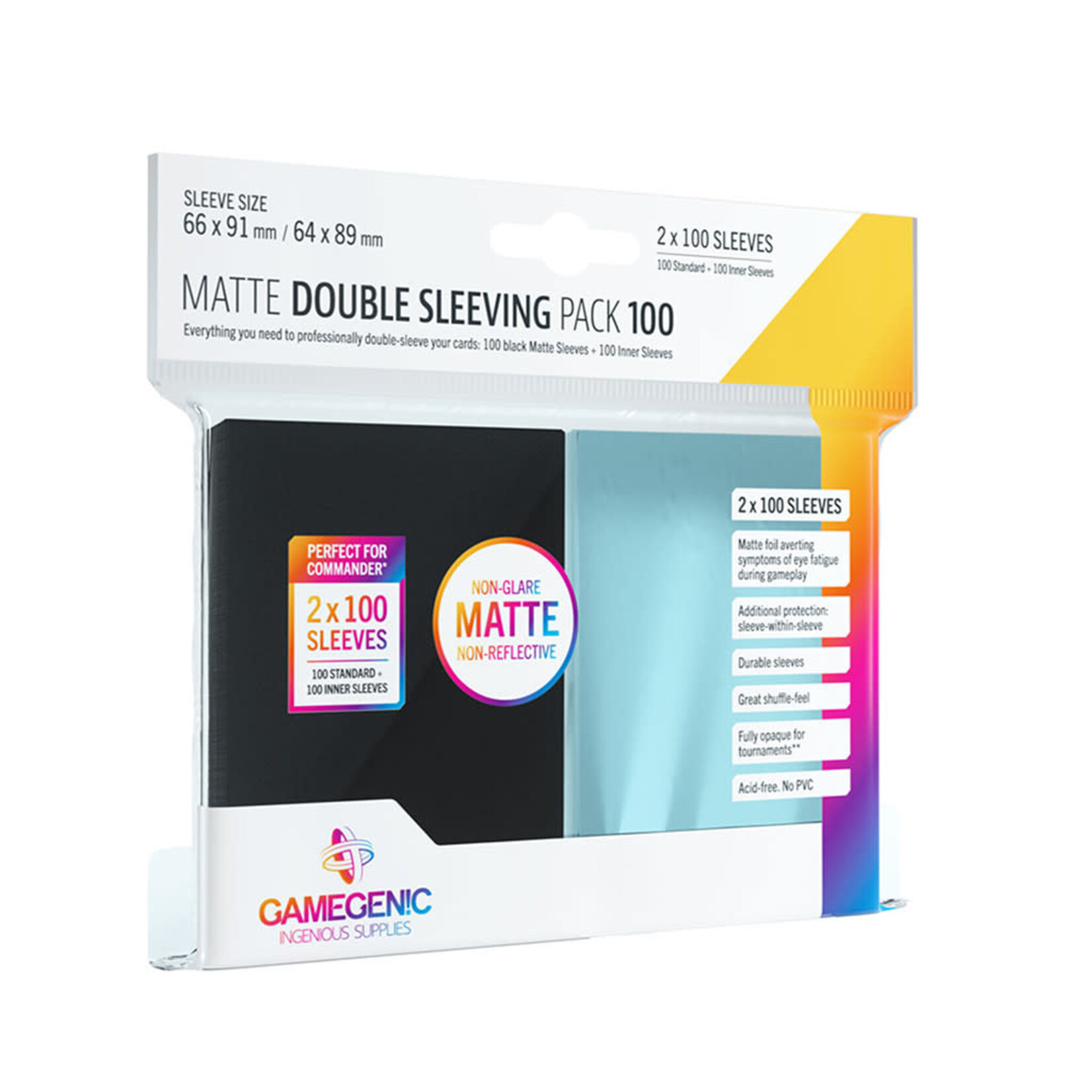 Gamegenic Matte Double Sleeving Pack Black (100 of each)