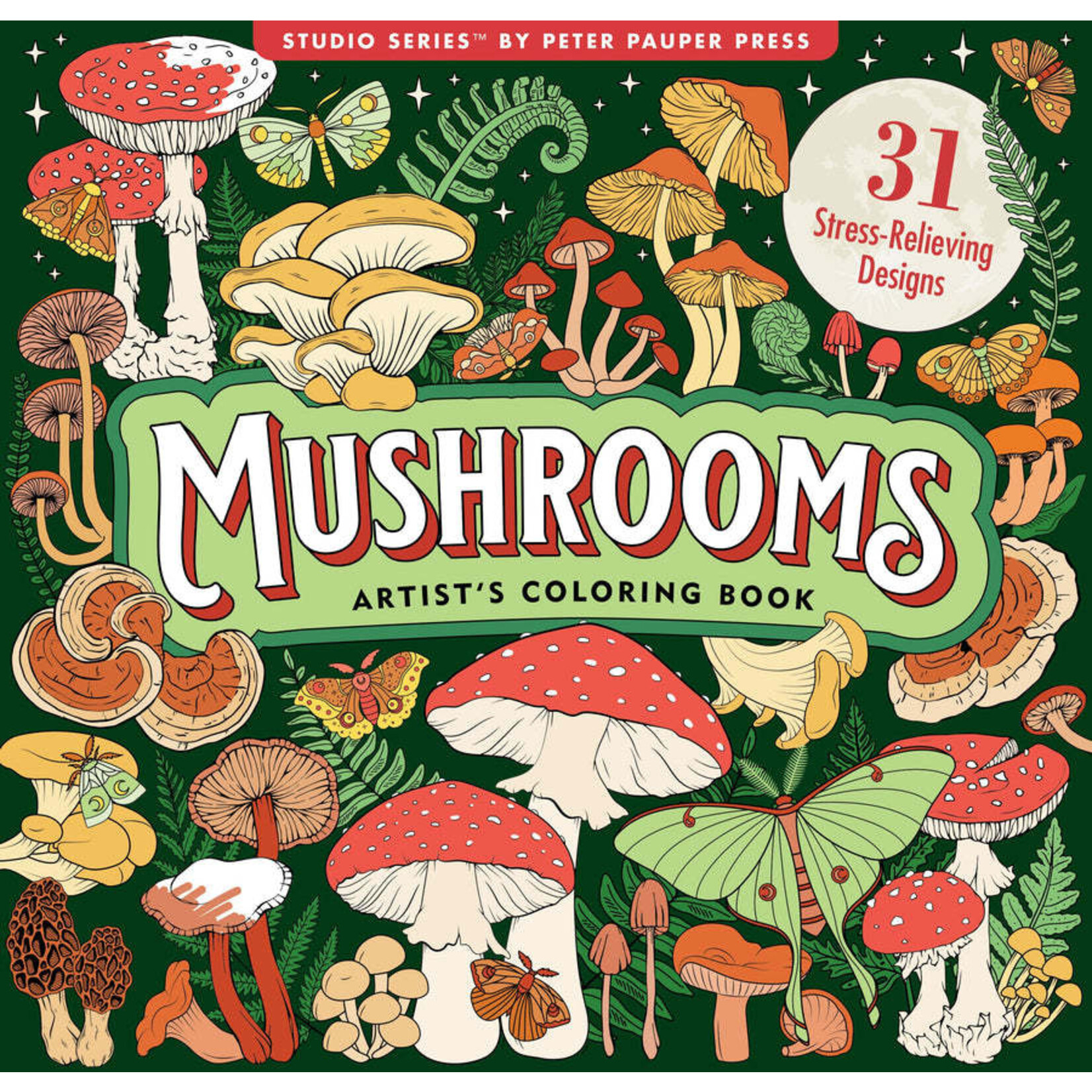 Peter Pauper Press Mushrooms Adult Coloring Book