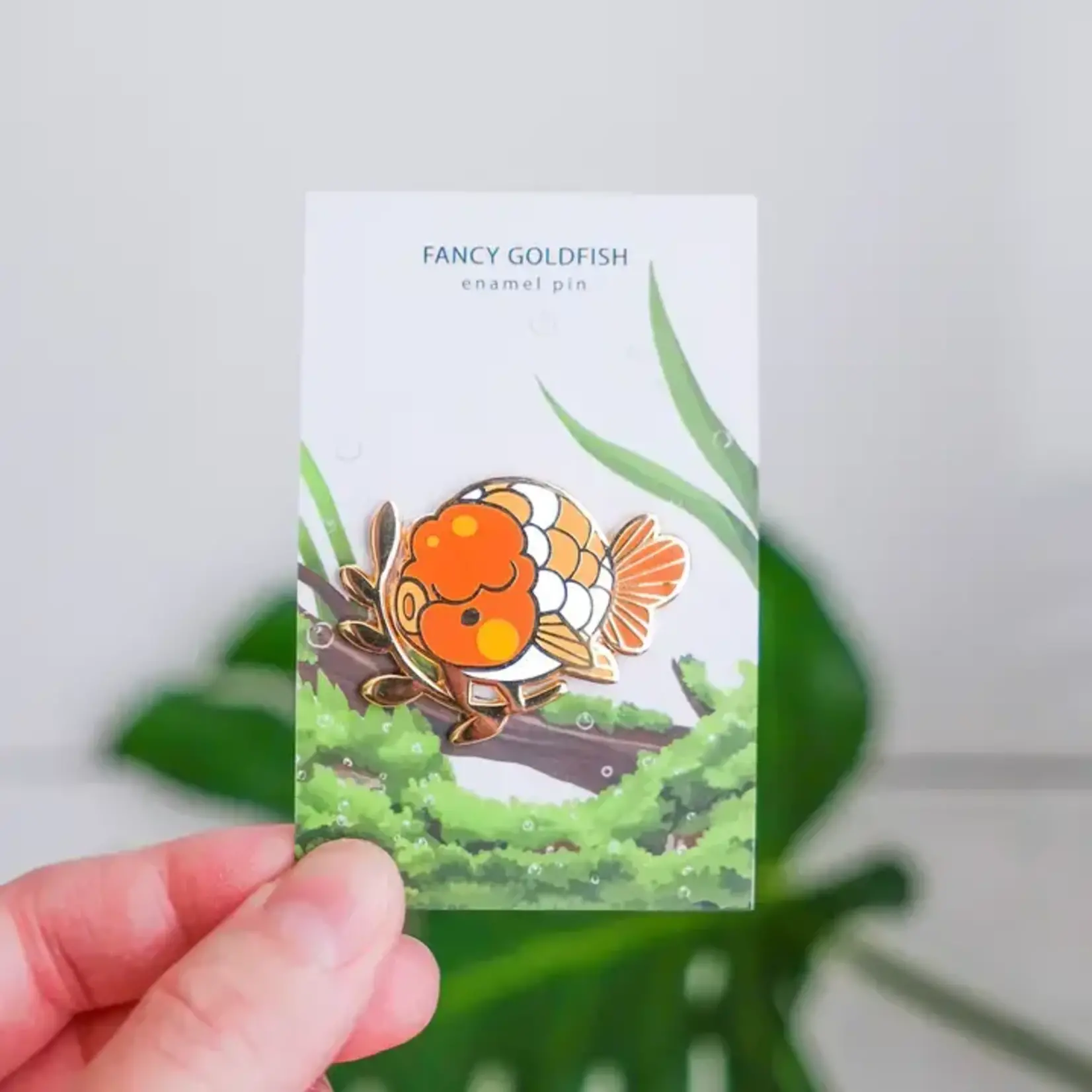 Fancy Goldfish Golden Ranchu Enamel Pin