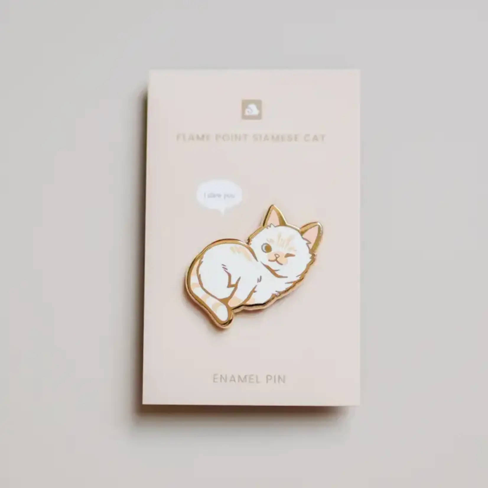 Flame Point Siamese Cat Enamel Pin