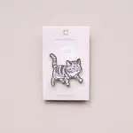 Gray Tabby Cat Enamel Pin