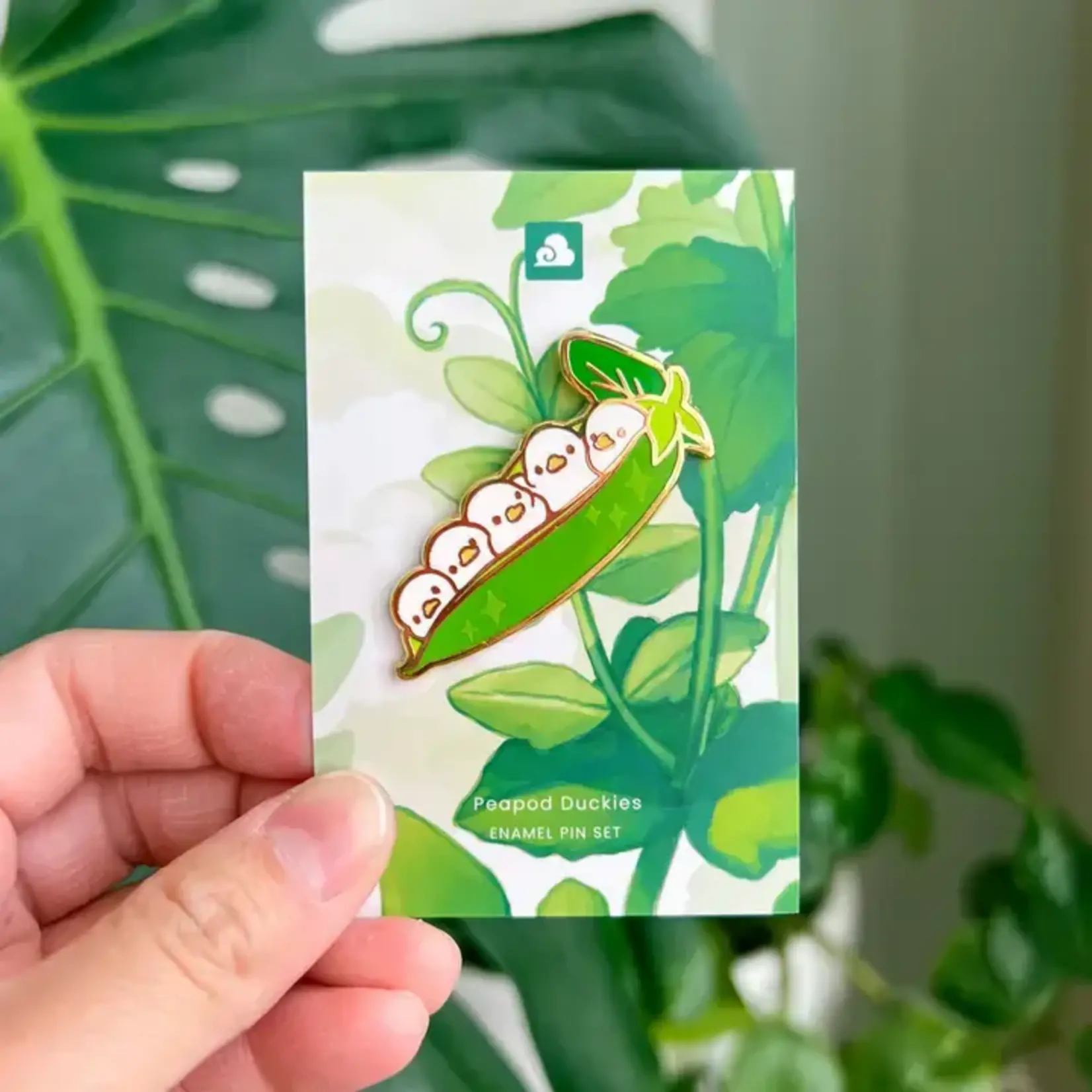 Green Peapod Duckie Enamel Pin