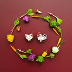 White Rooster and Hen Pin Set