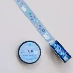 Floral White Cat Washi Tape (Transparent)