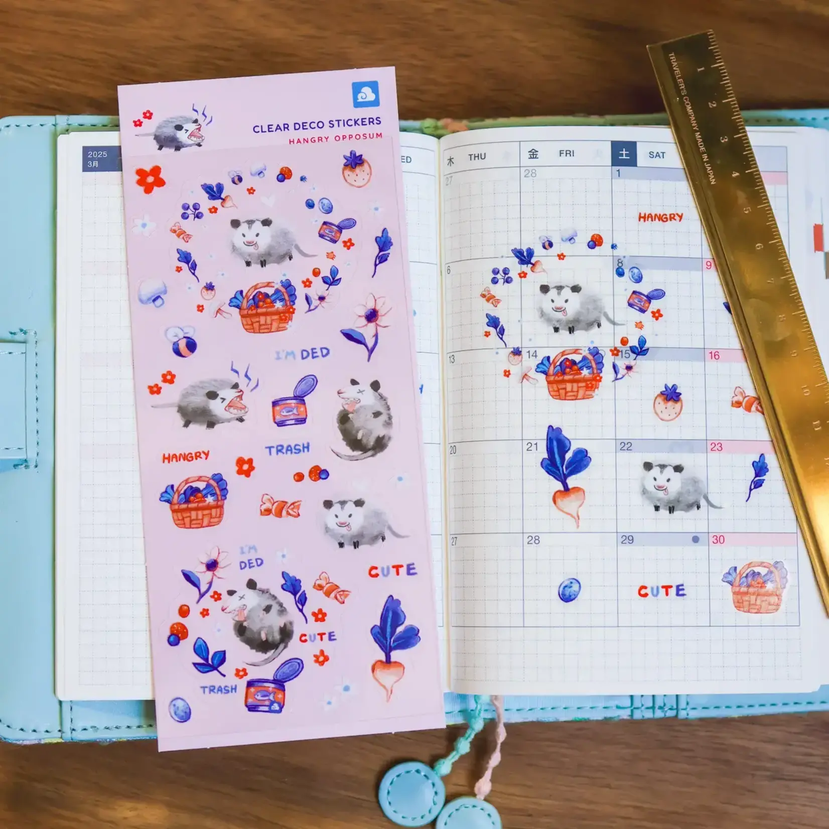 Sticker Sheet (Clear) - Hangry Opposum