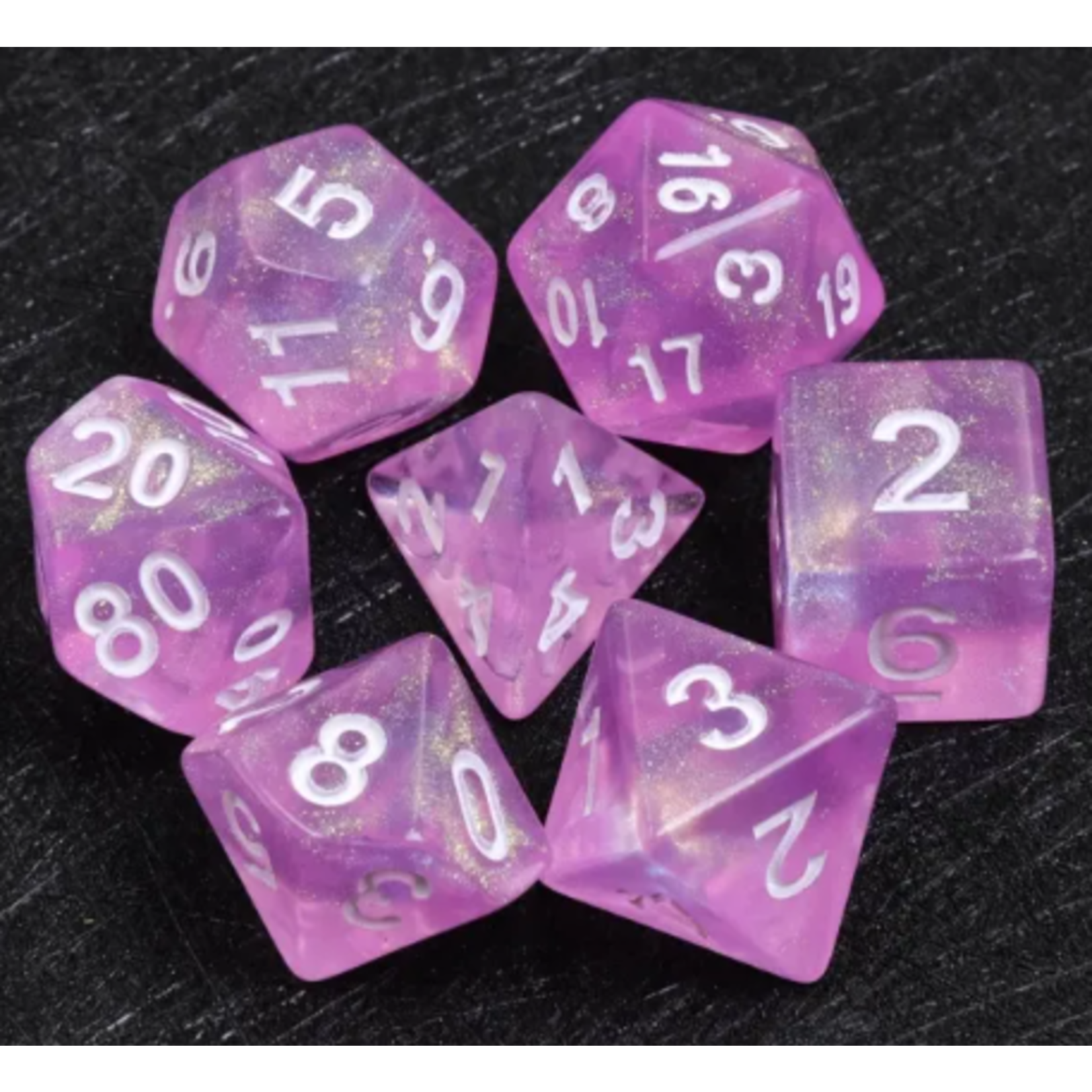 Goblin Dice Amethyst Glow Dice Set