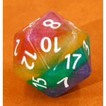 Goblin Dice Rainbow Glitter 55mm Mega D20