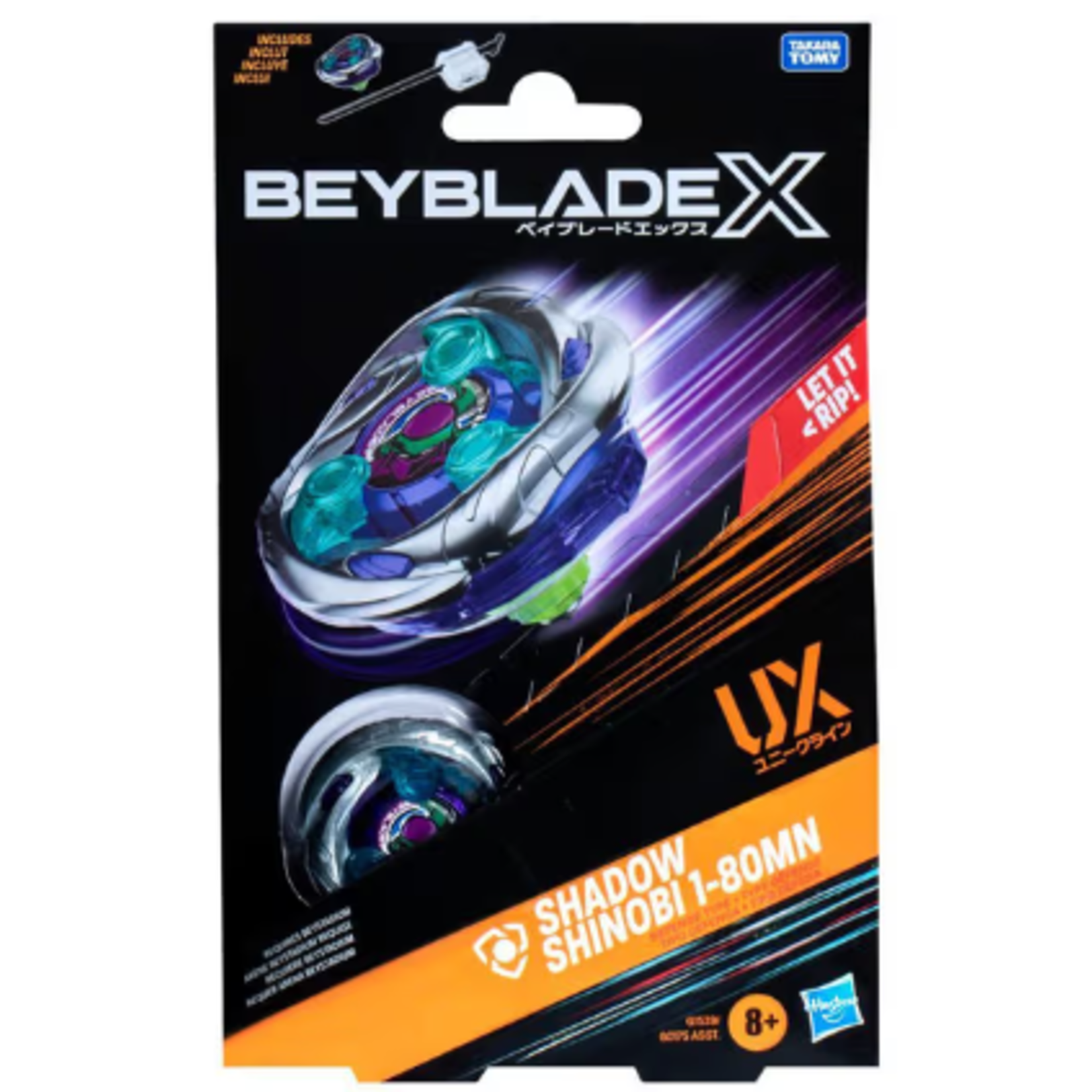 Hasbro Beyblade X Shadow Shinobi 1-80MN UX Starter Pack Top and Launcher