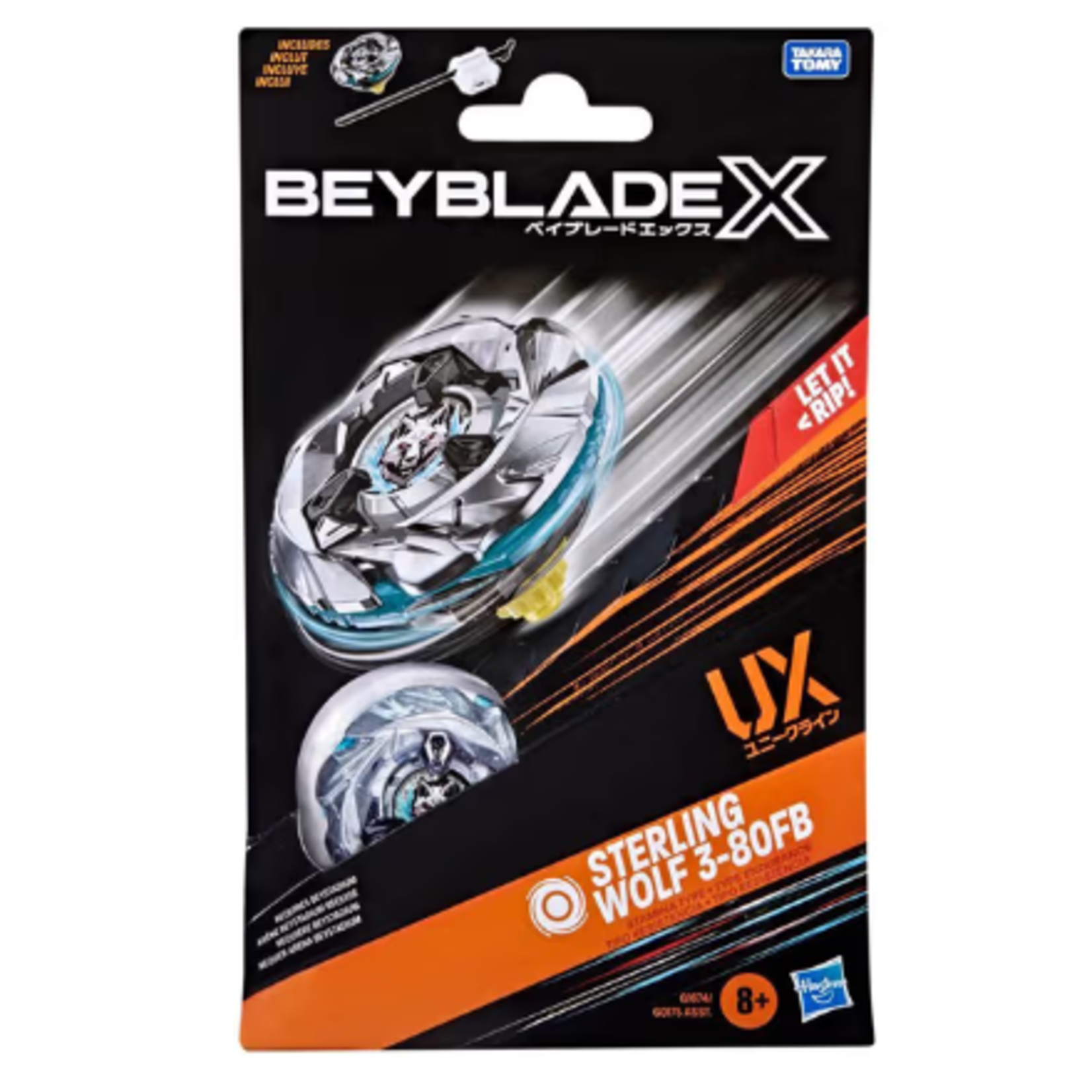 Hasbro Beyblade X Sterling Wolf 3-80FB UX Starter Pack Top & Launcher