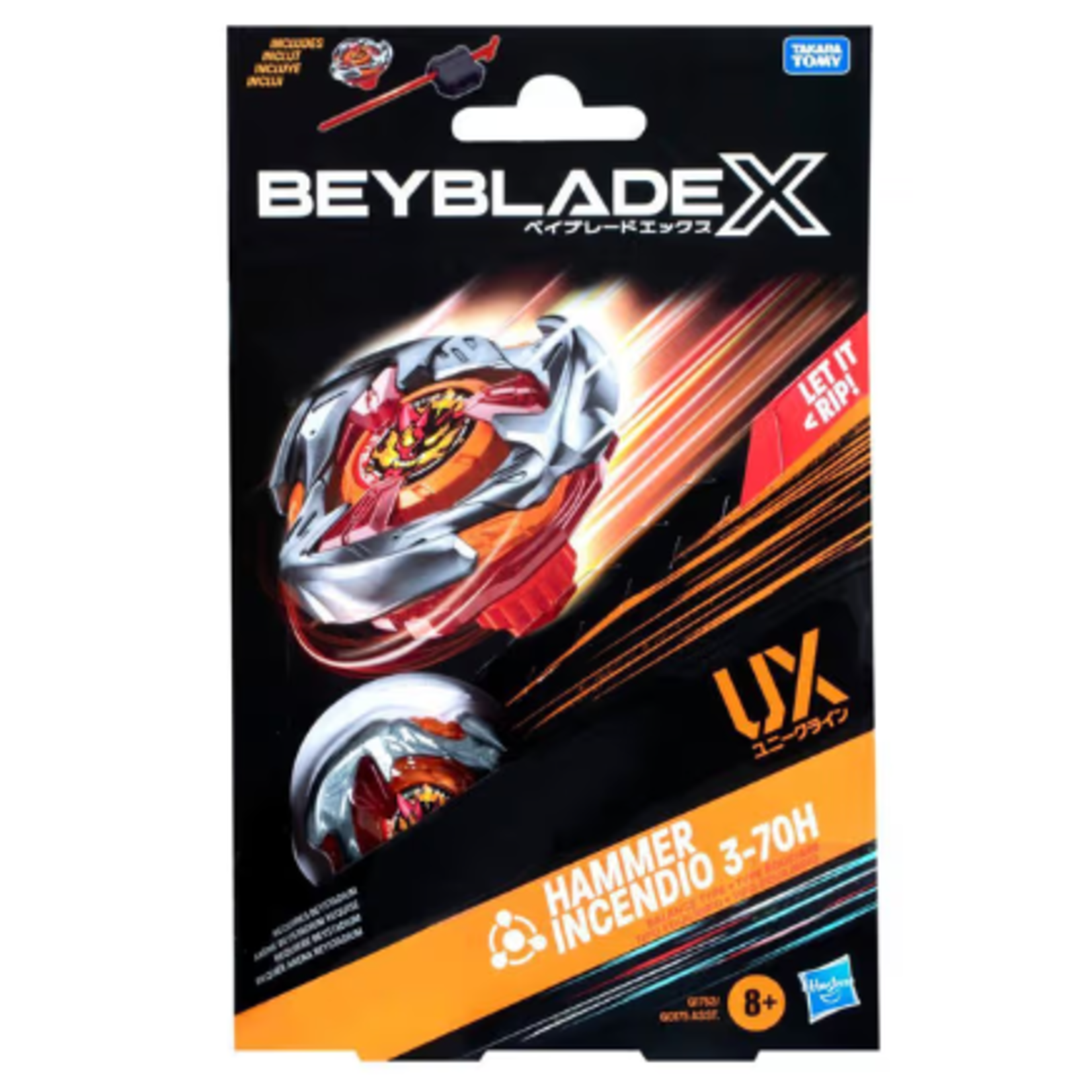 Hasbro Beyblade X Hammer Incendio 3-70H UX Starter Pack Top and Launcher