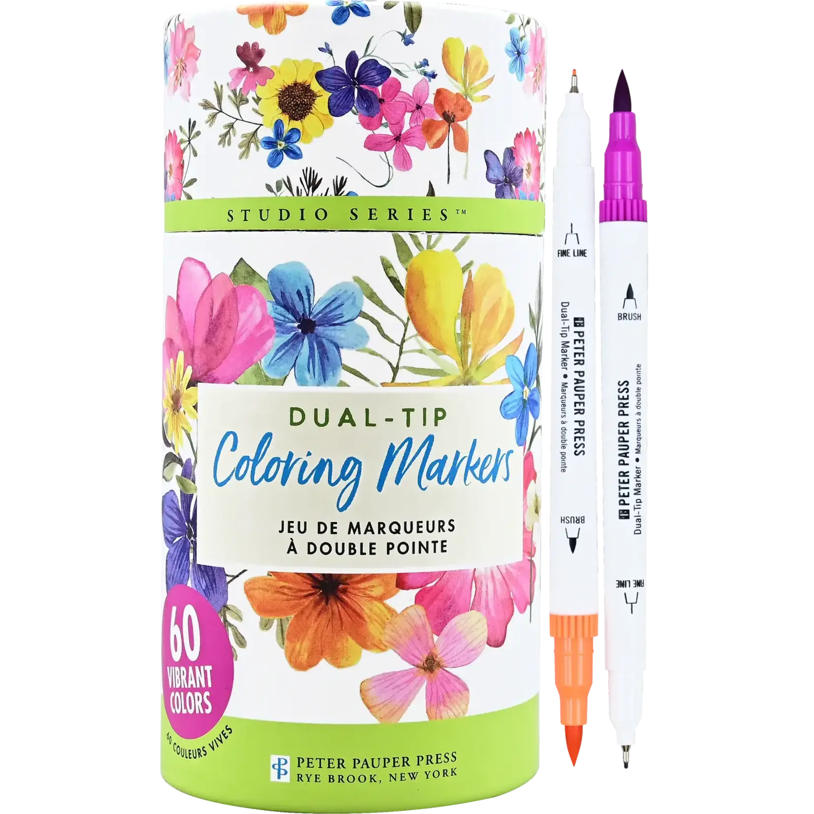 Peter Pauper Press Studio Series Dual-Tip Coloring Markers