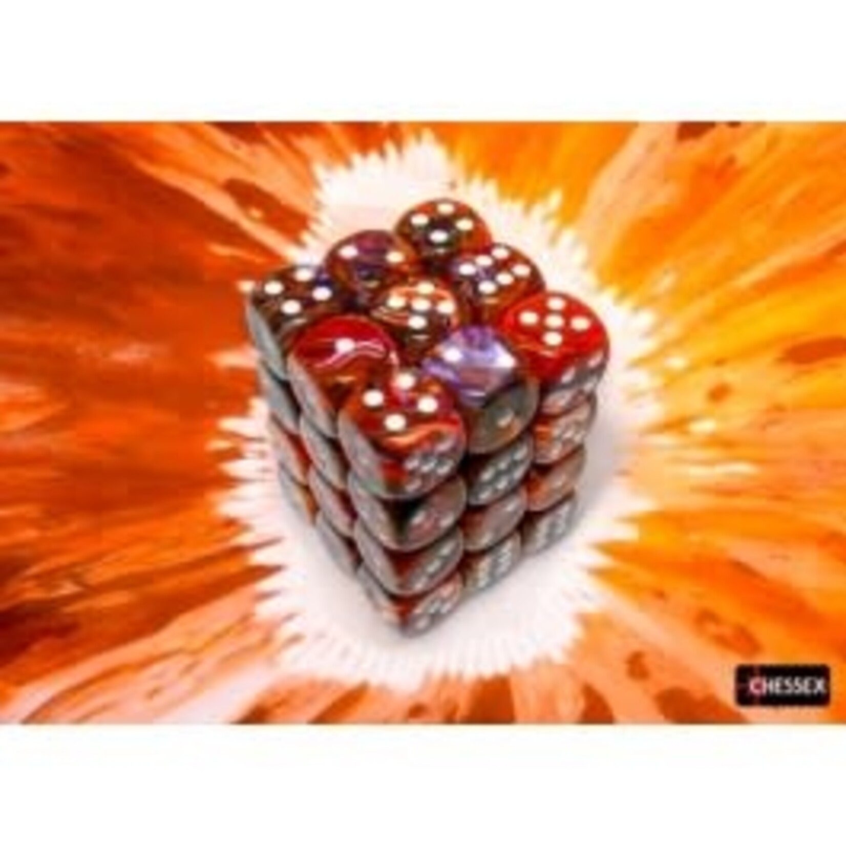 Festive Symphony/ White 12mm D6 Block (36)