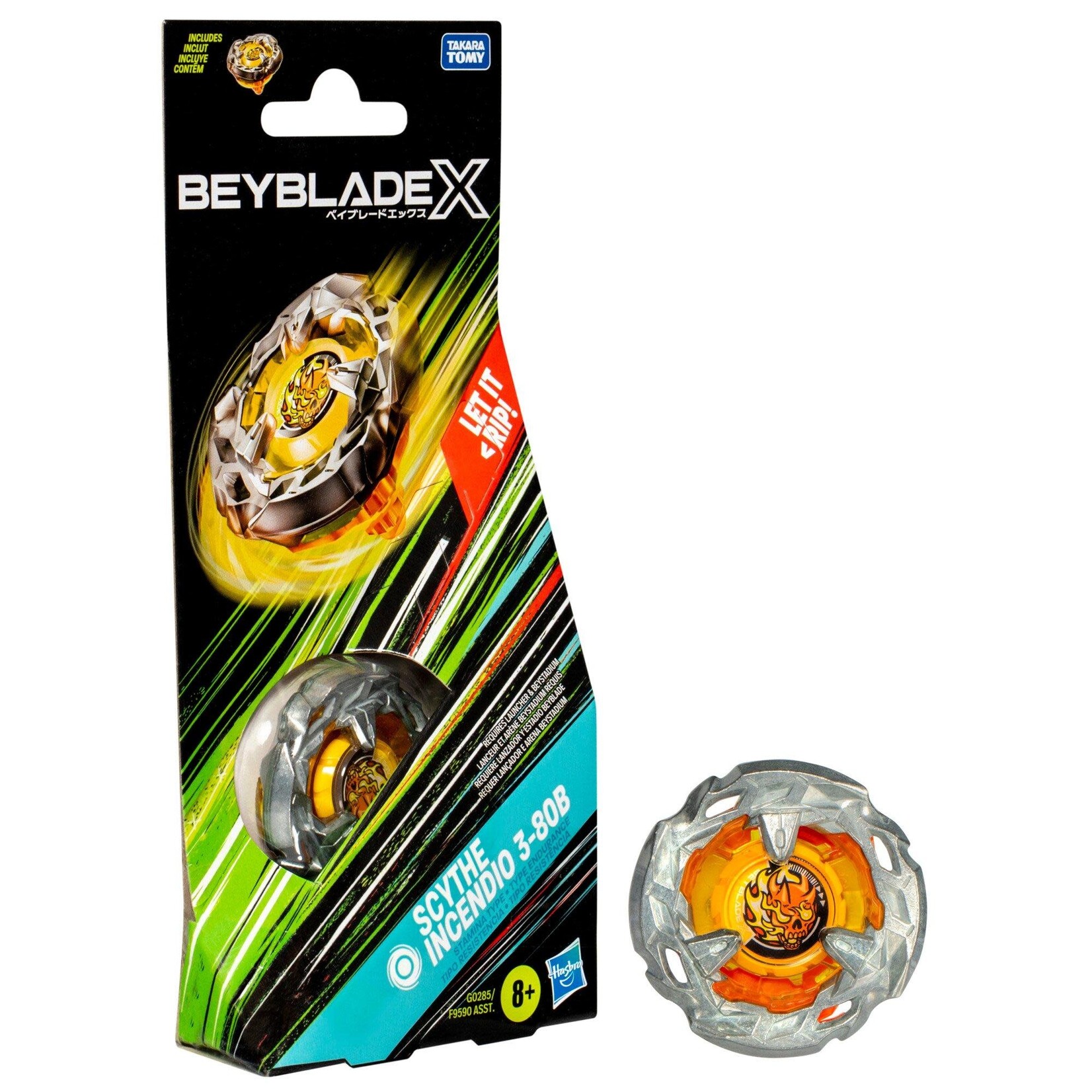 Hasbro Beyblade X Sythe Incendio 3-80B Stamina Type Top