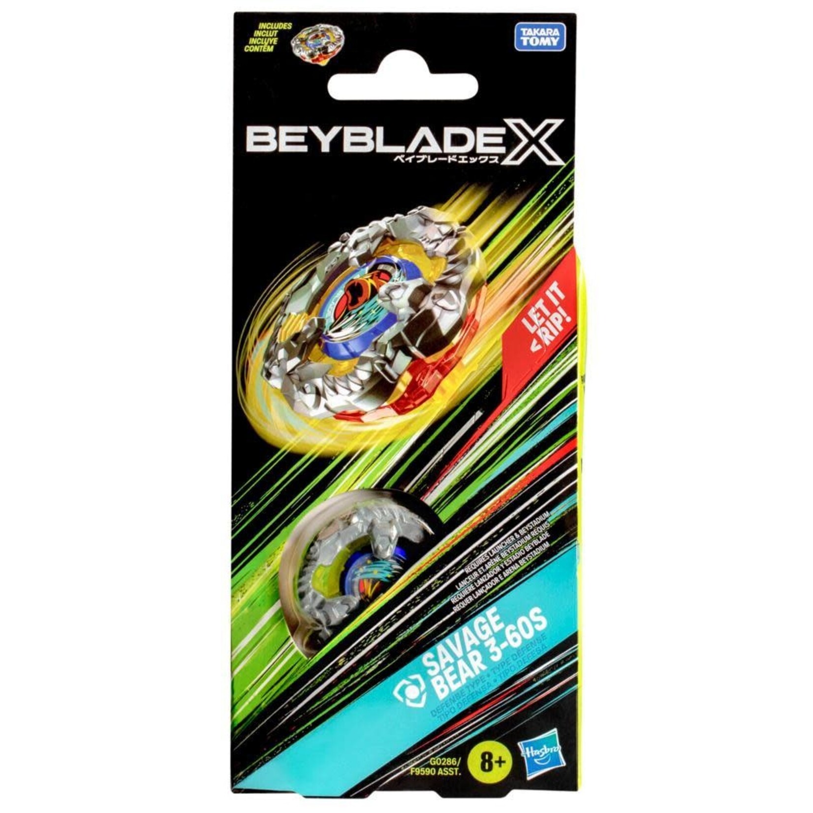 Hasbro Beyblade X Savage Bear 3-60S Defense Type Top