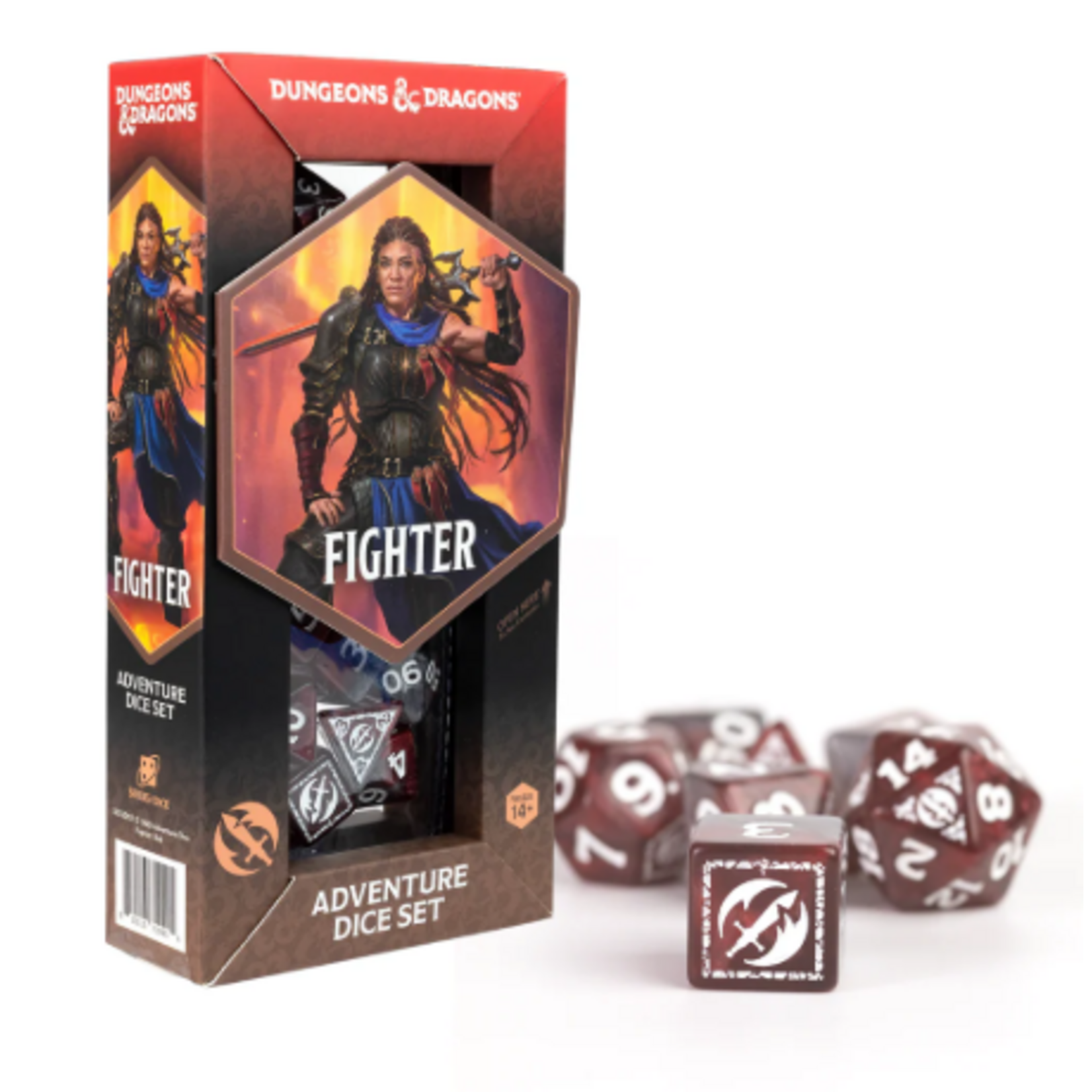 Sirius D&D Dice Set Red Fighter