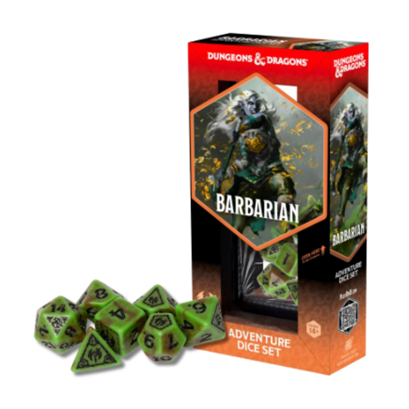 Sirius D&D Dice Set Green Brown Barbarian