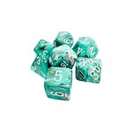 Mega-Hedral Marble Oxi-Copper/White Dice Set 20mm
