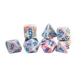 Mega-Hedral Festive Pop Art /Blue Dice Set 20mm