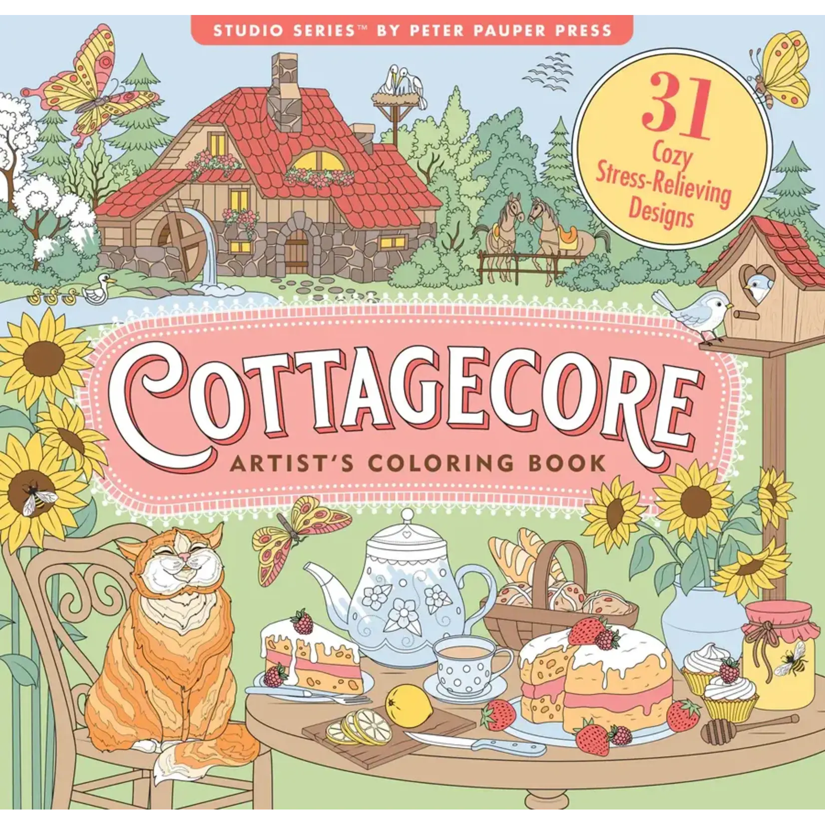 Cottagecore Adult Coloring Book